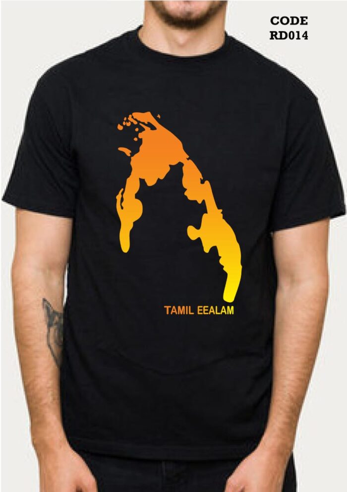 'Tamil Eelam' Gold Printed Unisex Crew Neck T-Shirt